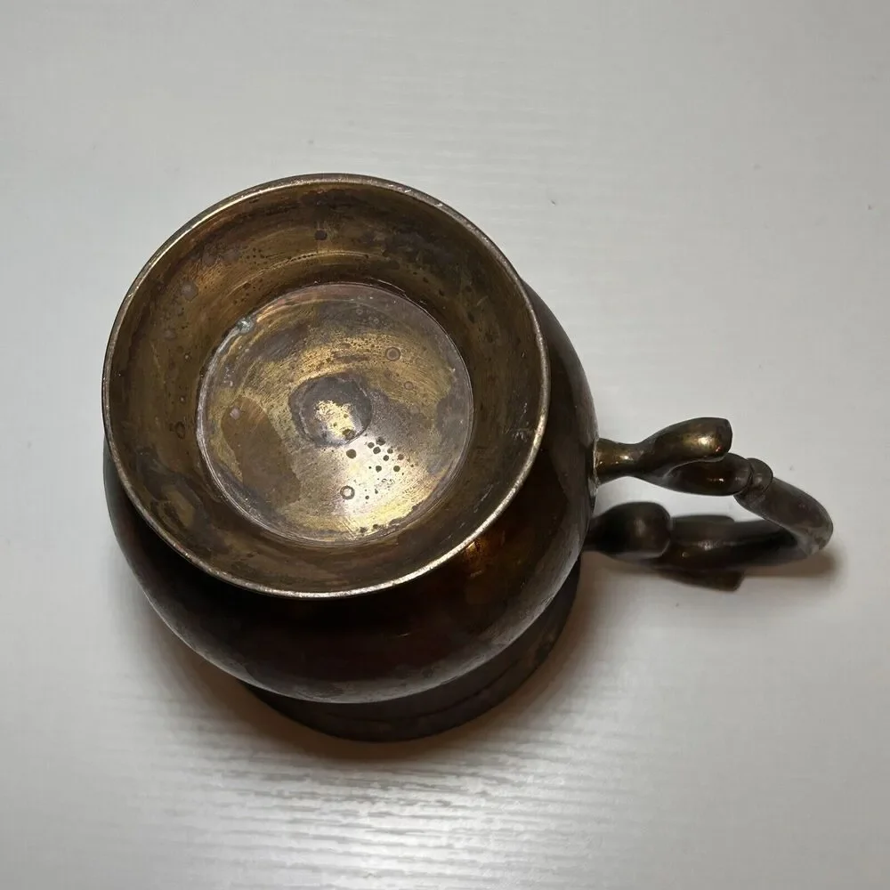 Vintage Bronze Mug Silver Plated Beer Stein Gift For Man Home Decor Antique...